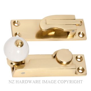 TRADCO 1604 SASH FASTENER PORCELAIN BALL POLISHED BRASS