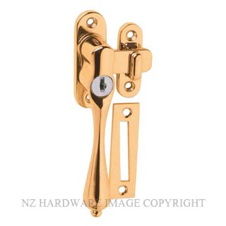 TRADCO 1770 CASEMENT FASTENER KEY OPERATED LH PVD BRASS