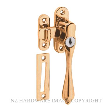 TRADCO 1771 CASEMENT FASTENER KEY OPERATED RH PVD BRASS