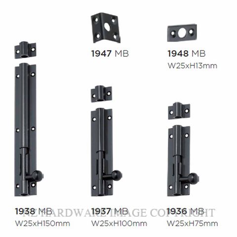 TRADCO 1936 - 1938 BARREL BOLTS MATT BLACK