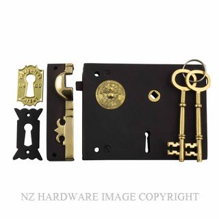 TRADCO 2018 AF BOX LOCK IRON 120 X 150MM RIGHT HAND ANTIQUE FINISH