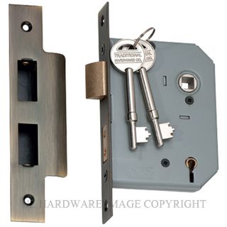 TRADCO 2150 AB 5 LEVER LOCK ANTIQUE BRASS