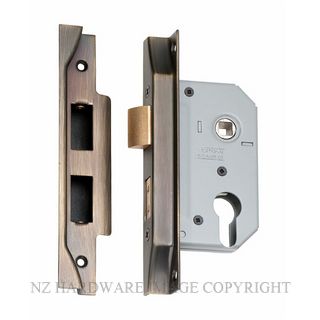 TRADCO 2156 AB REBATED EURO LOCK ANTIQUE BRASS