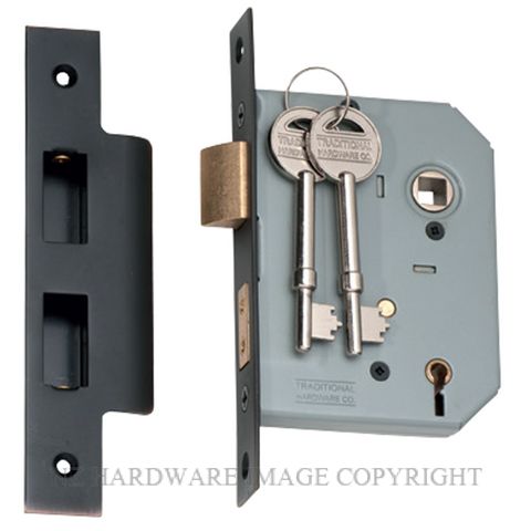 TRADCO 2158 - 2159 5 LEVER LOCK ANTIQUE COPPER