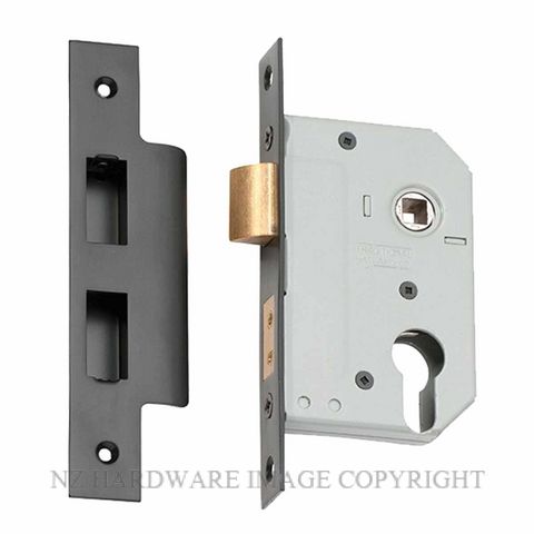 TRADCO 2184 - 2185 EURO LOCKSET MATT BLACK