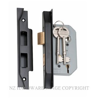 TRADCO 2186 MB REBATED 5 LEVER LOCK MATT BLACK