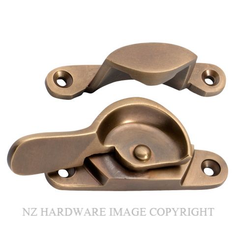 TRADCO 2283 AB SASH FASTENER NARROW ANTIQUE BRASS