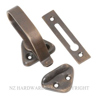 TRADCO 2298 AB HOPPER WINDOW CATCH ANTIQUE BRASS