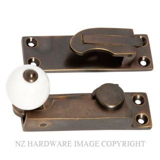 TRADCO 2301 AB SASH FASTENER PORCELAIN BALL ANTIQUE BRASS