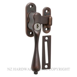 TRADCO 2318 AB CASEMENT FASTENER KEY OPERATED LH ANTIQUE BRASS