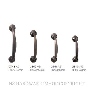 TRADCO 2340 AB TELEPHONE PULL HANDLE 110MM ANTIQUE BRASS