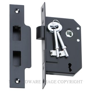 TRADCO 2260 MB 3 LEVER MORTICE LOCK 44MM BACKSET MATT BLACK