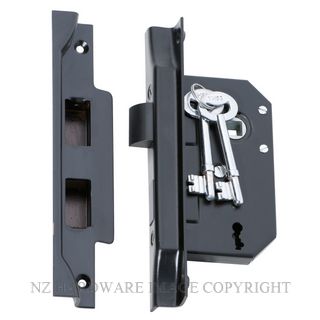 TRADCO 2264 - 2265 REBATED 3 LEVER LOCKS MATT BLACK