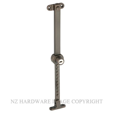 TRADCO 2280 AB TELESCOPIC STAY KEY OPERATED ANTIQUE BRASS