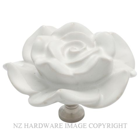 TRADCO 3011 FLOWER KNOB CERAMIC 60MM WHITE-CP