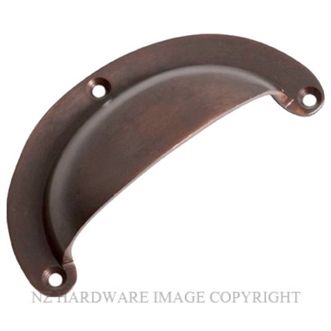 TRADCO 3262 AB DRAWER PULL PLAIN 100 X 40MM ANTIQUE BRASS