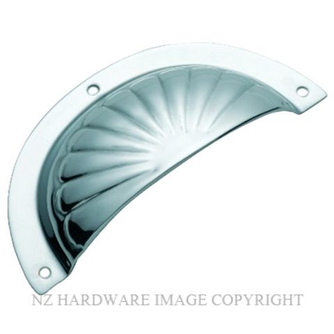 TRADCO 3580 CP DRAWER PULL FLUTED SB 97 X 40MM CHROME PLATE