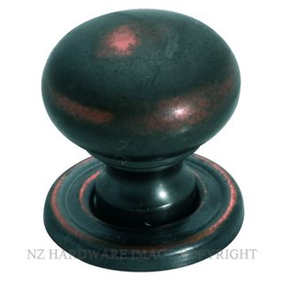 TRADCO 3654 AC CUPBOARD KNOB SB 19MM ANTIQUE COPPER