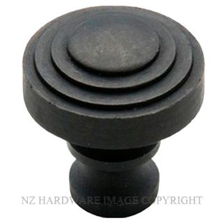 TRADCO 3700 AF CUPBOARD KNOB STEPPED CI 30MM ANTIQUE FINISH