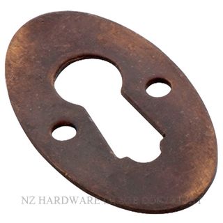 TRADCO 3812 AB OVAL ESCUTCHEON SB 16 X 28MM ANTIQUE BRASS