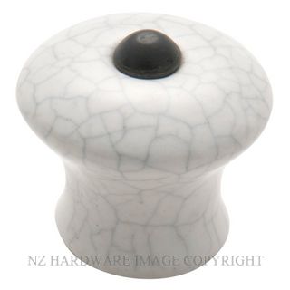 TRADCO 3738 PORCELAIN KNOB CRAZED 32MM IVORY