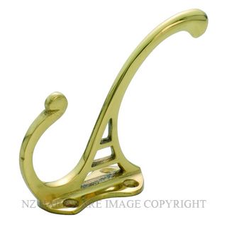 HAT-COAT & ROBE HOOKS POLISHED BRASS