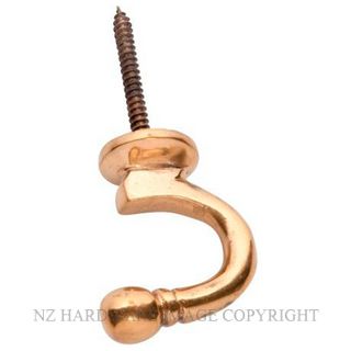 TRADCO 3907 PB SINGLE HOOK TIE BACK 45MM POLISHED BRASS