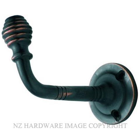 TRADCO 3915 AC REEDED TIE BACK HOOK ANTIQUE COPPER