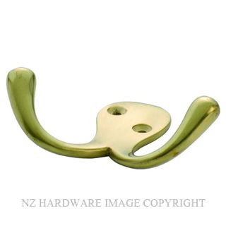 TRADCO 3925 PB DOUBLE ROBE HOOK POLISHED BRASS
