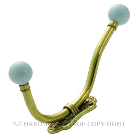 TRADCO 3983 PB HAT & COAT HOOK PORC. BALL POLISHED BRASS