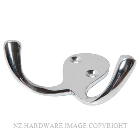 TRADCO 4042 CP DOUBLE ROBE HOOK CHROME PLATE