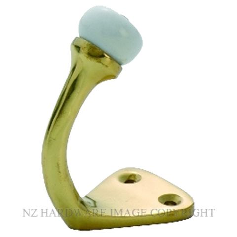 TRADCO 3976 PB ROBE HOOK PORC. TIP POLISHED BRASS