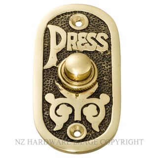 TRADCO 5501 BELL PUSH 40 X 80MM POLISHED BRASS-BLACK