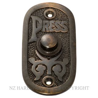 TRADCO 5511 AC BELL PUSH 40 X 80MM ANTIQUE COPPER