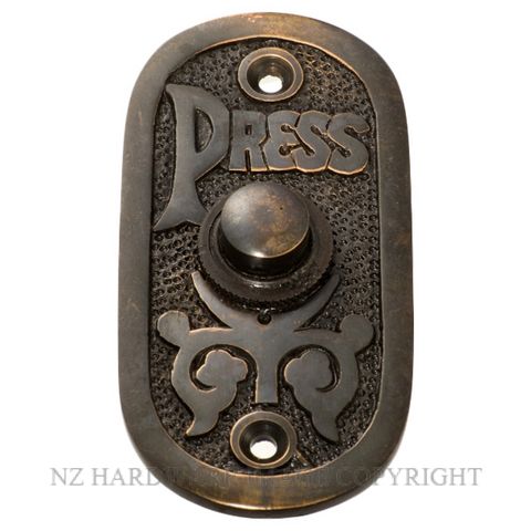 TRADCO 5511 AC BELL PUSH 40 X 80MM ANTIQUE COPPER