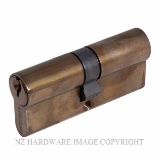 WINDSOR 1147 AB 70MM 5 PIN EURO DOUBLE CYLINDER KEY/KEY ANTIQUE BRONZE