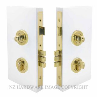 WINDSOR 1183 PB DOUBLE TURN LOCK ROUND 60MM POLISHED BRASS