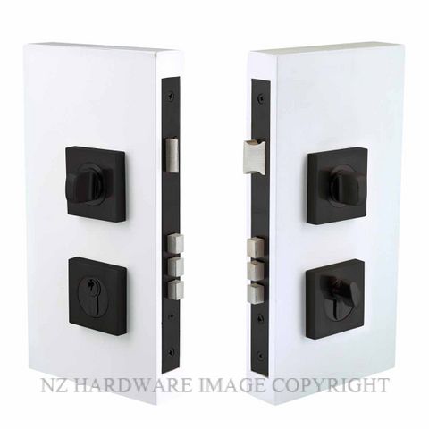 WINDSOR 1184 BLK DOUBLE TURN LOCK SQUARE 60MM MATT BLACK