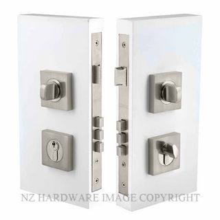WINDSOR 1184 BN DOUBLE TURN LOCK SQUARE 60MM BRUSHED NICKEL