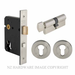 WINDSOR 1216 BN HEAVY DUTY NIGHT LATCH/LOCK - ROUND BRUSHED NICKEL