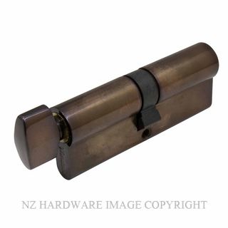 WINDSOR 1223 AB 80MM EURO CYLINDER - KEY/TURN ANTIQUE BRONZE
