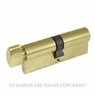 WINDSOR 1223 PB 80MM EURO CYLINDER - KEY/TURN POLISHED BRASS