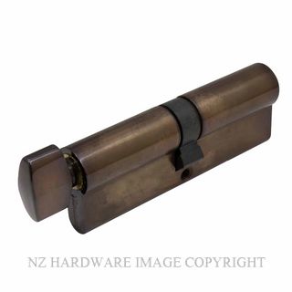 WINDSOR 1225 AB 90MM EURO CYLINDER - KEY/TURN ANTIQUE BRONZE