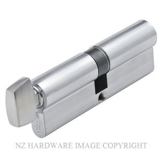 WINDSOR 1225 SC 90MM EURO CYLINDER - KEY/TURN SATIN CHROME