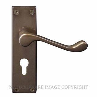 WINDSOR 3006-E48 AB VICTORIAN LEVER LOCK - EURO 48MM ANTIQUE BRONZE