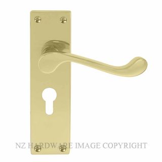 WINDSOR 3006-E48 PB VICTORIAN LEVER LOCK - EURO 48MM POLISHED BRASS