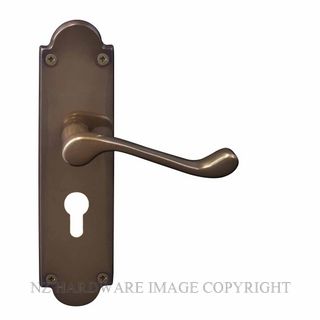 WINDSOR 3008-E48 AB VICTORIAN LEVER LOCK - EURO 48MM ANTIQUE BRONZE