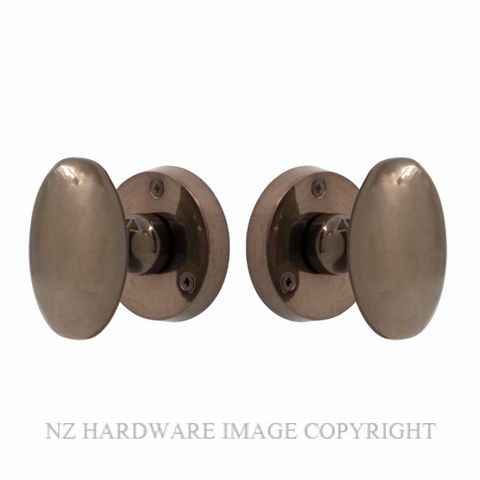 WINDSOR 5071-5072 OVAL KNOB ON ROSE NATURAL BRONZE