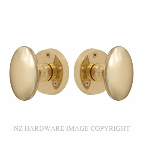 WINDSOR 5071-5072 OVAL KNOB ON ROSE POLISHED BRASS
