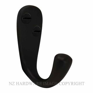 WINDSOR 5196 BLK COAT HOOK - SINGLE MATT BLACK